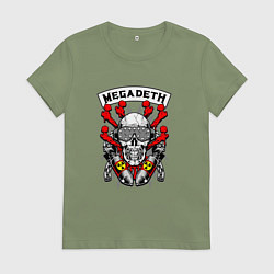 Футболка хлопковая женская Megadeth Rocker, цвет: авокадо