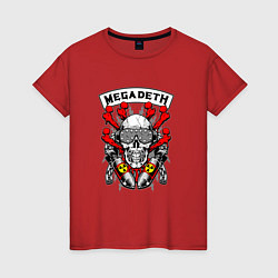 Футболка хлопковая женская Megadeth Rocker, цвет: красный