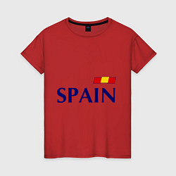 Футболка хлопковая женская Сборная Испании: 9 номер, цвет: красный