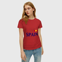 Футболка хлопковая женская Сборная Испании: 9 номер, цвет: красный — фото 2