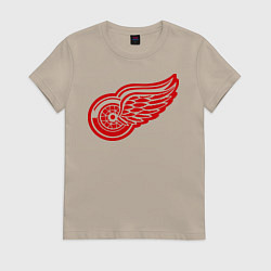 Футболка хлопковая женская Detroit Red Wings: Pavel Datsyuk, цвет: миндальный