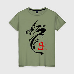 Женская футболка Иероглиф дракон