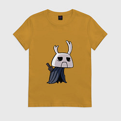 Футболка хлопковая женская Hollow Knight, цвет: горчичный