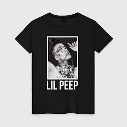 Футболка хлопковая женская Lil Peep: White Style, цвет: черный