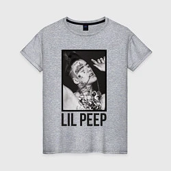 Футболка хлопковая женская Lil Peep: Black Style, цвет: меланж