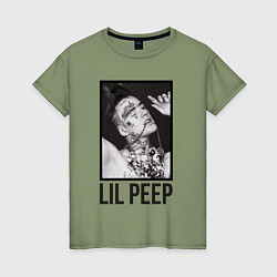 Футболка хлопковая женская Lil Peep: Black Style, цвет: авокадо