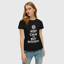 Футболка хлопковая женская Keep Calm & Buy Bitcoin, цвет: черный — фото 2