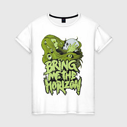 Футболка хлопковая женская Bring Me The Horizon: Green Girl, цвет: белый