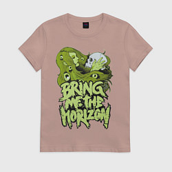 Футболка хлопковая женская Bring Me The Horizon: Green Girl, цвет: пыльно-розовый