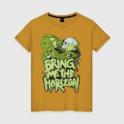 Футболка хлопковая женская Bring Me The Horizon: Green Girl, цвет: горчичный