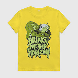 Футболка хлопковая женская Bring Me The Horizon: Green Girl, цвет: желтый
