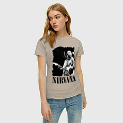 Футболка хлопковая женская Black Nirvana, цвет: миндальный — фото 2