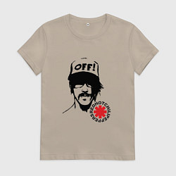 Футболка хлопковая женская Red Hot Chili Peppers: Off, цвет: миндальный