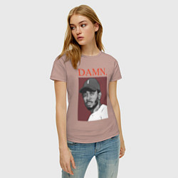 Футболка хлопковая женская Kendrick Lamar: DAMN, цвет: пыльно-розовый — фото 2