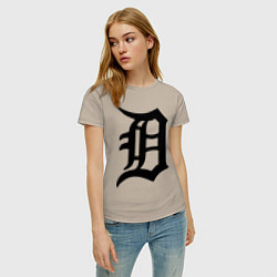 Футболка хлопковая женская Detroit Tigers, цвет: миндальный — фото 2