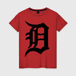 Футболка хлопковая женская Detroit Tigers, цвет: красный