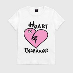 Футболка хлопковая женская Heart beaker, цвет: белый