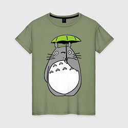 Женская футболка Totoro с зонтом