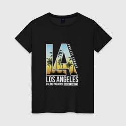 Футболка хлопковая женская Los Angeles Summer, цвет: черный