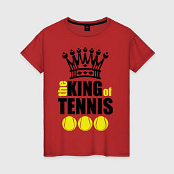 Футболка хлопковая женская King of tennis, цвет: красный