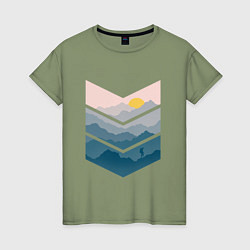 Женская футболка Рассвет в горах