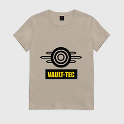 Футболка хлопковая женская Vault-tec, цвет: миндальный
