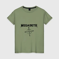 Футболка хлопковая женская Megadeth Compass, цвет: авокадо