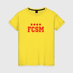 Футболка хлопковая женская FCSM Club, цвет: желтый