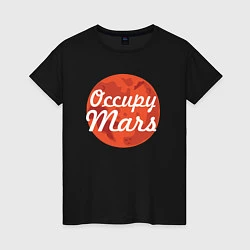 Футболка хлопковая женская Elon Musk: Occupy Mars, цвет: черный
