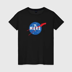 Футболка хлопковая женская Elon Musk: To Mars, цвет: черный