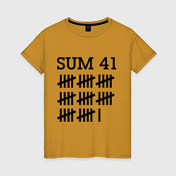 Футболка хлопковая женская Sum 41: Days, цвет: горчичный