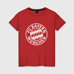 Футболка хлопковая женская FC Bayern Munchen, цвет: красный