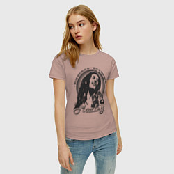 Футболка хлопковая женская Bob Marley: Island, цвет: пыльно-розовый — фото 2