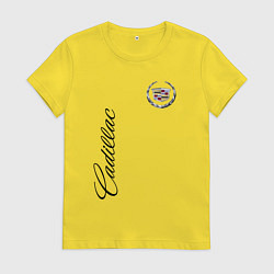 Футболка хлопковая женская Cadillac, цвет: желтый