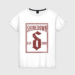 Футболка хлопковая женская Shinedown est 2001, цвет: белый