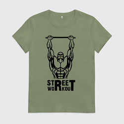 Футболка хлопковая женская Стрит воркаут чемпион, цвет: авокадо