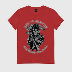 Футболка хлопковая женская Sons of Anarchy: Redwood Original, цвет: красный