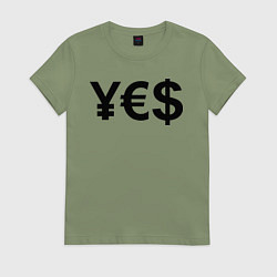 Футболка хлопковая женская YE$, цвет: авокадо
