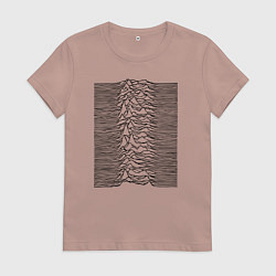 Футболка хлопковая женская Unknown Pleasures, цвет: пыльно-розовый