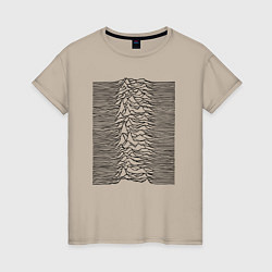 Футболка хлопковая женская Unknown Pleasures, цвет: миндальный