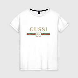 Футболка хлопковая женская GUSSI Brand, цвет: белый