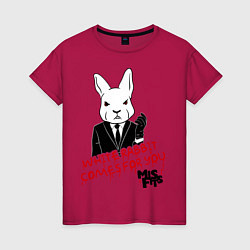 Футболка хлопковая женская Misfits: White rabbit, цвет: маджента