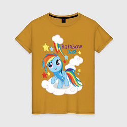 Футболка хлопковая женская Rainbow Dash, цвет: горчичный