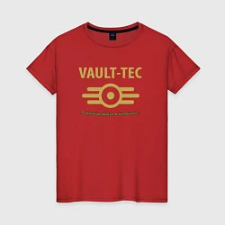 Футболка хлопковая женская Vault Tec, цвет: красный