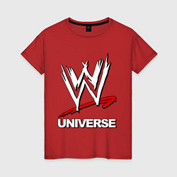Футболка хлопковая женская WWE universe, цвет: красный