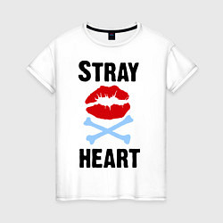 Футболка хлопковая женская Stray heart, цвет: белый