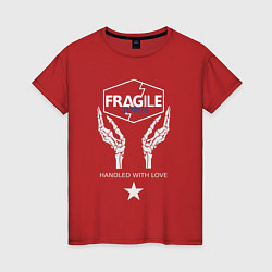 Футболка хлопковая женская Fragile Express, цвет: красный