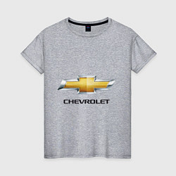 Футболка хлопковая женская Chevrolet логотип, цвет: меланж