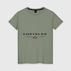 Футболка хлопковая женская Chrysler logo, цвет: авокадо
