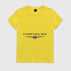 Футболка хлопковая женская Chrysler logo, цвет: желтый